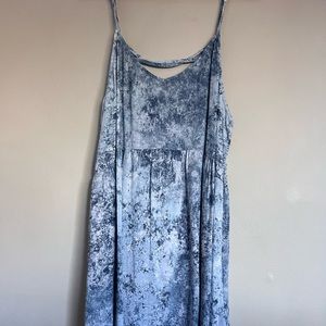Blue marble print dress